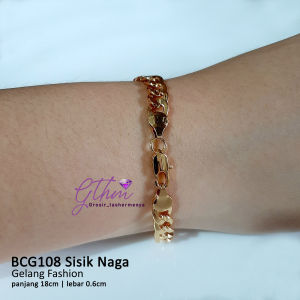 Gelang Tangan Sisik Naga Ukir Perhiasan Import Kualitas Premium Fashionable Cocok dipakai sehari-hari pesta jalan-jalan kondangan hadiah kado bcg108 gthm