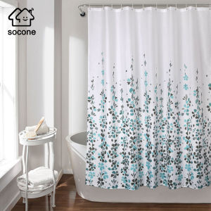 Socone Shower Curtain Waterproof Non-transparent Makapal Home Decor 70x70" Including Shower Rings 180x180cm