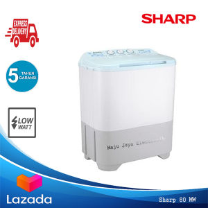 Mesin Cuci 2 Tabung SHARP EST80 MW 8 Kg Low Watt Cuci dan Kering