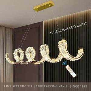 Lampu Gantung MODERN CRYSTAL SPIRAL 3 COLOUR LED pendant light