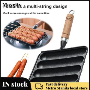 【Maxcity Fast delivery】 Pre-Seasoned Cast Iron Sausage Pan Non-Stick Durable Cookware for Perfect Sausage and Breakfast