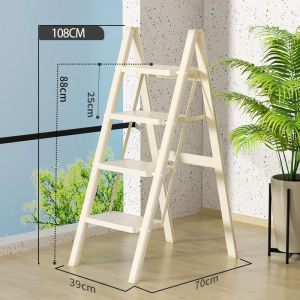 3/4 Steps Wide Pedal Steel Ladder Foldable Step Ladder Space Saving Anti-Slip Pad Indoor Lightweight Household