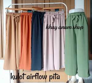 MURAH Celana Kulot Reborn Model Tali Pita Besar Highwaist Airflow//Kulot Airflow