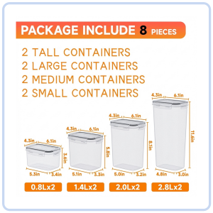 【Pure Care】 PP Food Storage Container Set / Airtight Lid / Stackable Pantry Organizer / Multi Size Combo