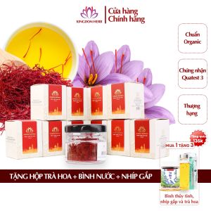 Combo 10 hộp (hộp/1gr) saffron Kingdom Herb hữu cơ nhụy hoa nghệ tây Iran chính hãng super negin thượng hạng