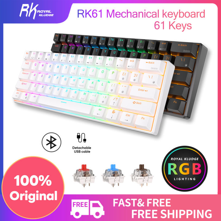 RK61 ROYAL KLUDGE 60% Mechanical Keyboard 61 Keys Ultra-Compact RGB ...