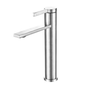 Basin Faucet Wash basin 30cm Height Gray or Brushed Countertop Basin Faucet Hot and Cold Bathroom Faucet