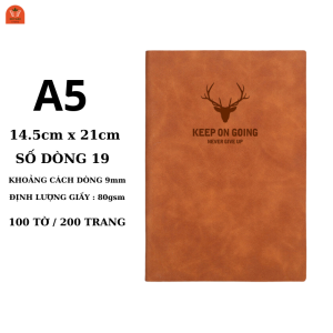 Sổ tay ghi chép học tập chi tiêu văn phòng 80Gsm bìa Da PU A5 200 trang làm quà tặng sang trọng - MIYABI STORE