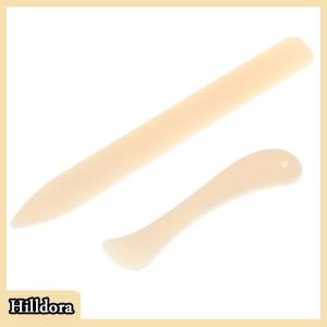 [Hilldora] อุปกรณ์งานฝีมือโฟลเดอร์กระดูกแบบพับได้อุปกรณ์เสริมกระดาษพับทำจากหนัง2ชิ้น