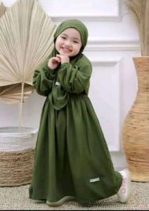GAMIS MUSLIM ANAK PEREMPUAN 2025 USIA1-10TAHUN/KIRANIA SET/SETELAN SET ANAK PLUS KERUDUNG BAHAN ADEM KATUN CRINGKEL/GAMIS ANAK ANAK PEREMPUAN/BAJU SETGAMIS ANAK TERBARU TERMURAH