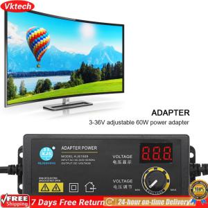 อะแดปเตอร์ปรับแรงดันไฟฟ้า 3-36V 60W พร้อมปลั๊ก US หน้าจอแสดงผล