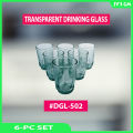 JMY TRANSPARENT DRINKING GLASS BASO #502 (SET BY 6 ). 