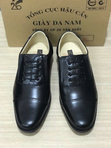 Giày Da Nam Chất Liệu Da Thật Màu Đen Basic Sang Trọng Thiết Kế Dây Cố Định Tiện Lợi