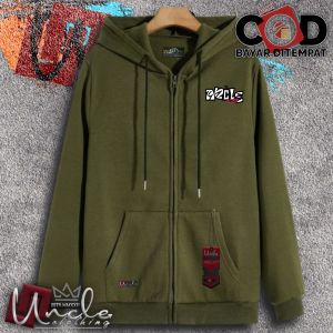 Uncle Clothing - Sweater Hoodie Zipper Pria Jumper Warna Cream Bahan Fleece Size M L XL XXL