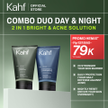 [KAHF PAKET 2IN1 COMBO DAY & NIGHT] Complete Acne Care & Brightening Face Wash Pack 100 ml isi 2 pcs - Wajah Glowing, Cerah, Anti Ketarik, Bebas Jerawat - Skincare Pria - Kombinasi Sabun Cuci Muka Sesuai Kondisi Kulit. 