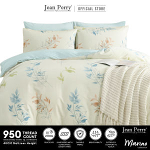 Jean Perry Marino Fitted Bedsheet Set - 100% Combed Cotton Sateen 950TC Soft Luxury Bedding (No Quilt Cover / Comforter)