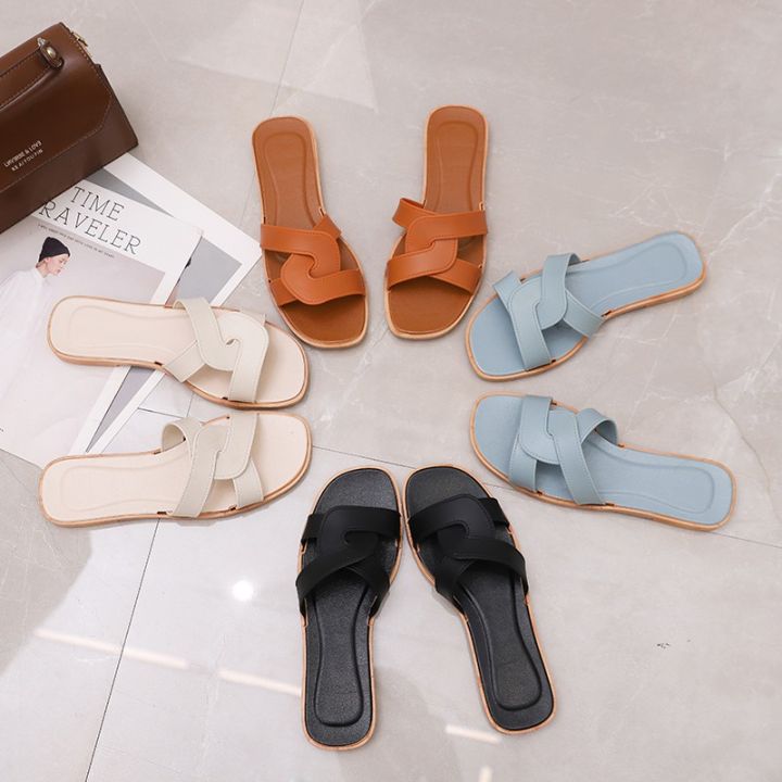 Floral Wedge Clip Toe Slides | Elegant Summer Beach Slippers