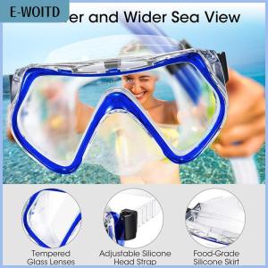 【E-WOITD】 Swimming Eyewear Tempered Glass Adults Water Sports Equipment Snorkeling Scuba Diving Mask Transparent Large Frame Goggles