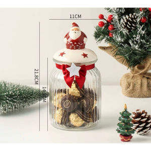 ( HOẢ TỐC ) Lọ thuỷ tinh hũ thuỷ tinh đựng bánh kẹo mứt socola decor Noel quà tặng Giáng sinh-Chihirostore.decor