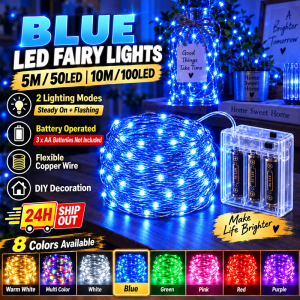 🔥24H SHIP 🔥5M 10M LED Fairy Lights 50LED 100LED Battery Operated Copper Wire DIY Wedding Party Home Decoration