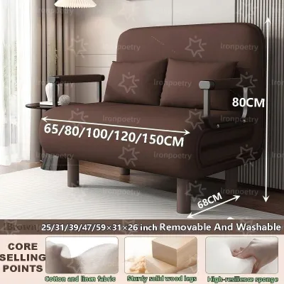 lron Poetry.PH Dual Purpose Folding Sofa Bed Lazy sofa multifunctional sofa bed folding sofa removable and washable sofa bed