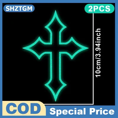 SHZTGM สติกเกอร์กากบาทสะท้อนแสง2ชิ้นสติ๊กเกอร์ติดหมวกกันน็อครถมอเตอร์ไซด์ลอกออกได้สำหรับติดกระจกรถจักรยานยนต์โครงจักรยานใช้ตกแต่งแบบทำมือ