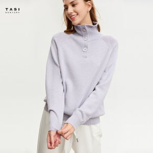 In winter you can wear a loose-fitting sweater with a lapel high collar and sleeved shoulders twice MY2-1244TM4265-B