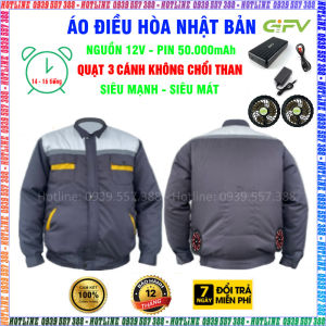 ÁO ĐIỀU HÒA ĐẦY ĐỦ PHỤ KIỆN 50.000MaH PIN 12V ÁO ĐIỀU HÒA LÀM MÁT ÁO KHOÁC BẢO HỘ LAO ĐỘNG