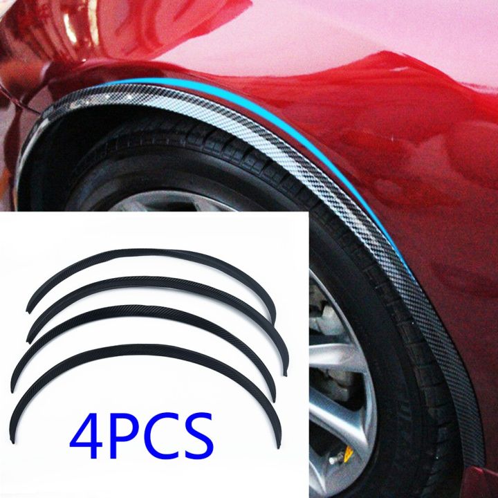 4pc Carbon Fiber Car Wheel Eyebrow ArchTrim Lips Strip Fender Flare