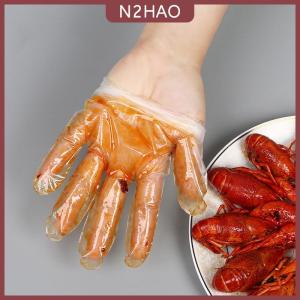 N2HAO  50 100Pcs Cao Su Miễn Phí Găng Tay TPE Găng Tay Dùng Một Lần Trong Suốt Không Trượt Axit Làm Việc An Toàn Thực Phẩm Cấp Hộ Gia Đình Làm Sạch Găng Tay