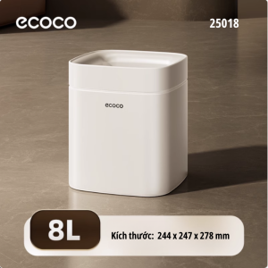 Thùng rác không nắp ECOCO 8L và 12L thông minh thế hệ mới thích hợp phòng ngủ phòng khách sang trọng cao cấp