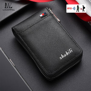 LouisWill Mens Short Wallet Card Purse RFID Wallet Multi-Functional Wallet Multi-Card Position ID Credit Cards Holders Coin Bag  Business Wallets Zipper Wallet