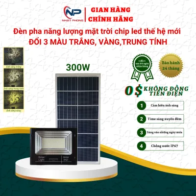 Đèn Năng Lượng Mặt Trời Sân VườnĐèn Pha 1 khoang 500WNHATPHONGSOLAR Chip Led Siêu Sáng Vỏ Nhôm Nguyên KhốiPin Rời Dây Dài 5MCảm Biến Ánh SángĐiều Khiển Từ XaChống Nước IP66 quà tặng quà tặng 2 cuộn băng keo
