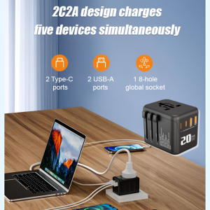 Universal Travel Adapter Wireless All In One International Worldwide Wall Power Dual USB Wall Fast Charger Plug