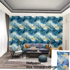 PVC 45cm*10cm Waterproof Marble Wall Stickers Cupboard Table Kitchen Self Adhesive Oil proof Wallpaper