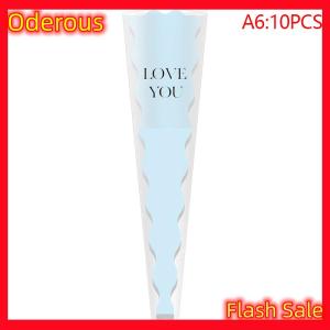 Oderous 10pcs Single Rose Sleeves Flower Wrapping Bag Bouquet Packaging Bags Clear Cellophane Floral Wrappers For Valentines Day