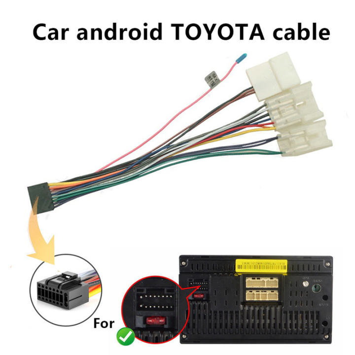 1PCS 16P Car Head Unit Wire Harness Adapter For Toyota OEM Car Radio