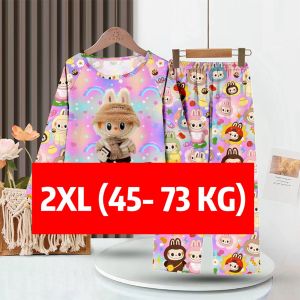 Bebe World Cotton Polyester Baju Tidur Adult  Dewasa Plus Size Baju Pyjamas Cotton Polyester Lengan Panjang Plus Size Adults Sedondon