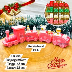 Hiasan Kereta Natal Motif Snowman Santa Claus / Gerbong Kereta Mainan Plastik Dekorasi Natal