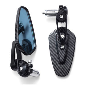 2022 New Motorcycle Rearview Mirror Carbon Fiber Pattern Handlebar Mirror Modified Inverted Rear Mirror Motorbike Accessories