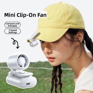 MINIFELE 262 Type-C Charge Hat Clip Fan 3 Speeds Rechargeable Multi-Directional Clip On Fan Cooling Handheld Fan Outdoor Use