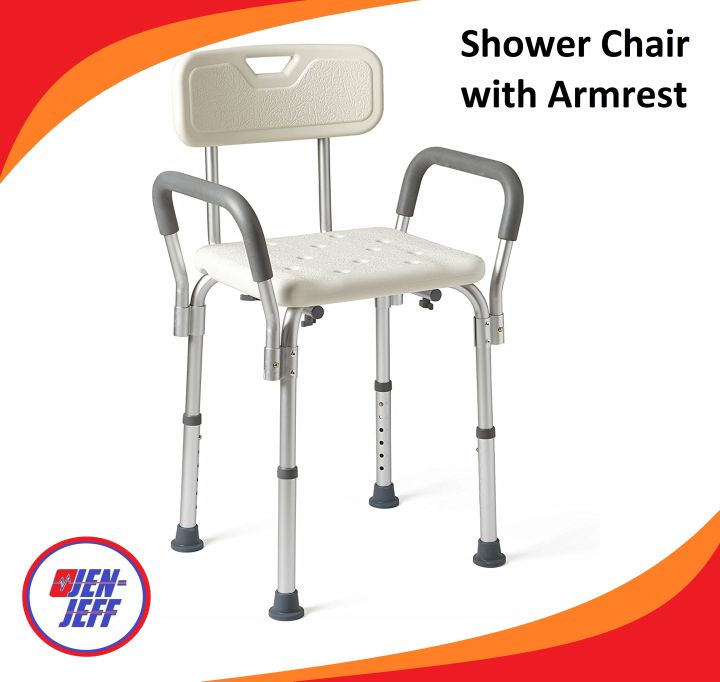 Shower Chair Aluminum Rust Free Adjustable Deluxe Bench Shower Chair ...