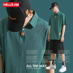 HELLO JIM Polo For Men Short sleeve 2022 Summer New T shirt Men loose Japanese mens cotton polo shirt  G1008 Clearance