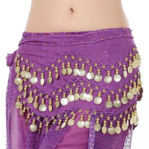 FWFHTP  Tassels Sequins Hip Scarf Waist Chain Dancer Skirt Belly Dance Belt