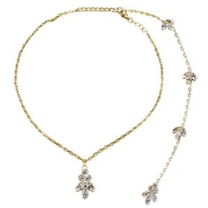 Elegant Rhinestones Back Necklace for Women Sparkling Bridal Back Chain Wedding Evening Gown Body Chain