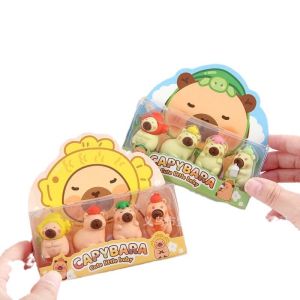 Sét 4 Cục Gôm Tẩy Hình Capybara Dễ Thương Cho Bé Tẩy Sạch Vết Bút Chì Kích Thước Gôm Tẩy Lớn 2.5*4cm An Toàn Khi Sử Dụng