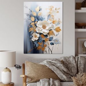 ✨ lukisan aesthetic abstrak bunga besar ukuran 120x80 dengan bingkai FUTURE ART PAINTING