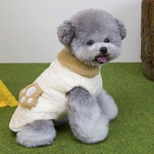 MAKERVY Winter Dog Warm Clothes Windproof Plush Dog Vest Coat Fashion Adjustable Dog Hiking Jacket for Small Medium Dog