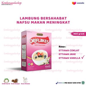 Oriflakes Sereal Umbi Garut Asam Lambung Maag Gerd Ettawa 900 gram rasa VANILLA