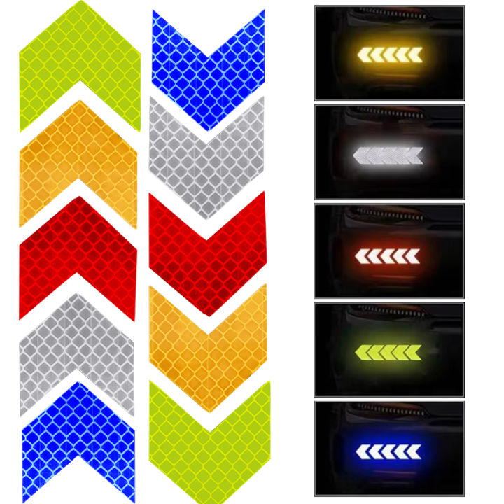50PCS Arrow Reflective Stickers Cars Motorcycles Universal Anti ...